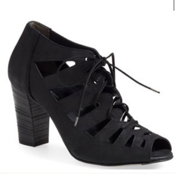 EUC - Paul Green - Jansen Lace Up Heels Black - Size 6/US 8.5 - Picture 1 of 5